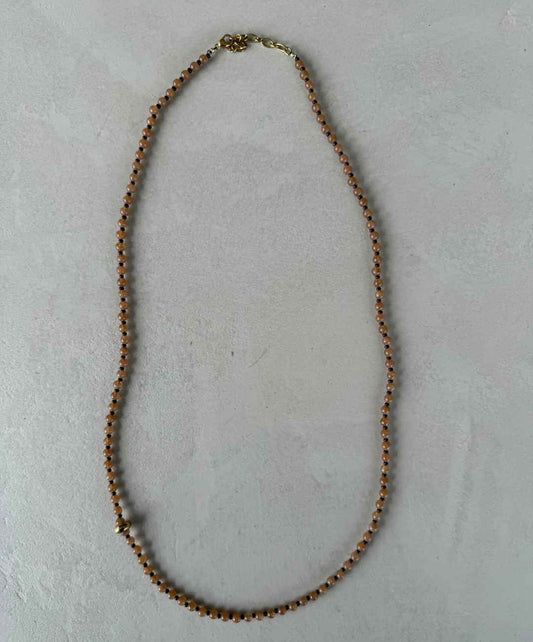 10 - Bruine lange bolletjes Necklace