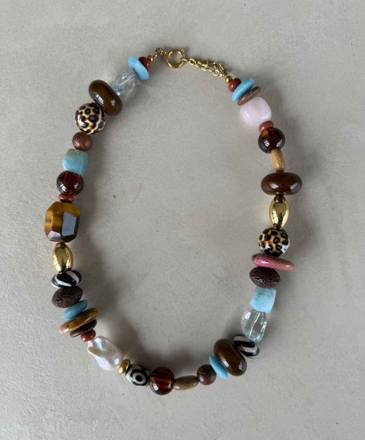 3 - Mix panter & zebra safari Necklace