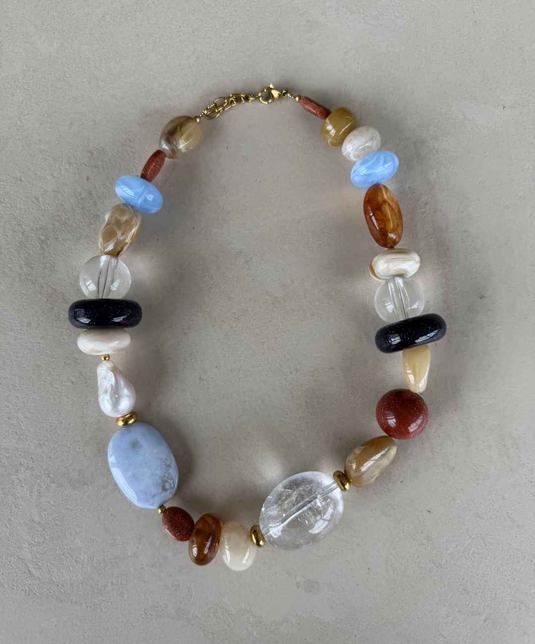 5 - Mix blauw chunky & grof Necklace