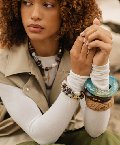 Wooden Stripe Bangle