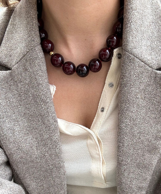 Nova Necklace Burgundy