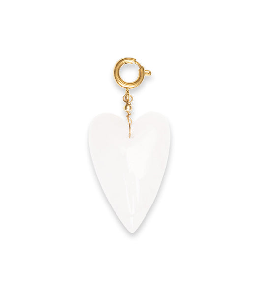 White Heart Charm